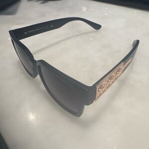 Versace Black Sunglasses with Gold Embellishments
